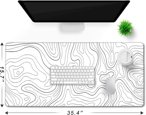 Large Mouse Pad Big Desk Mat Large Office Desk Pad, Black Line - Image 2