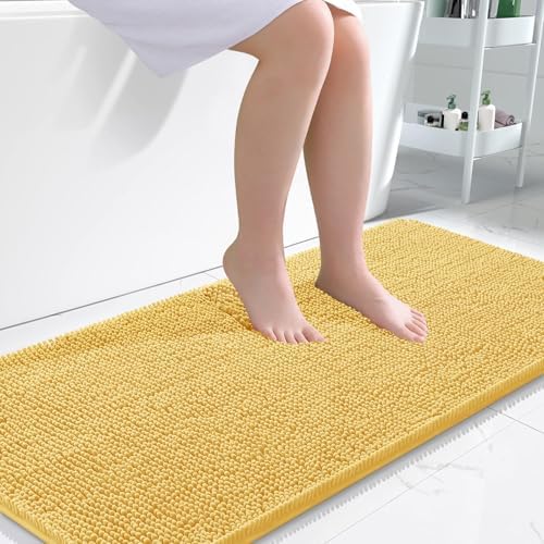 OLANLY Bathroom Runner Rugs 47x24, Extra Soft Absorbent Chenille Bath Rugs by OLANLY