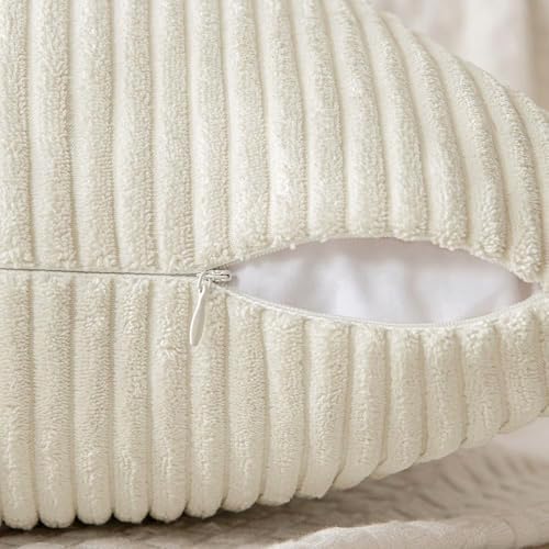 MIULEE Cream White Decorative Lumbar Throw Pillow Covers 12x24 Inch 2 Pack - Image 6