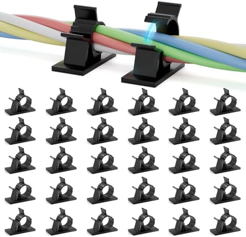 Viaky 30Pcs Black Wire Clips,Self Adhesive Cables Clips Cable Organizer by Oneclickforallyourneeds%EF%BC%81