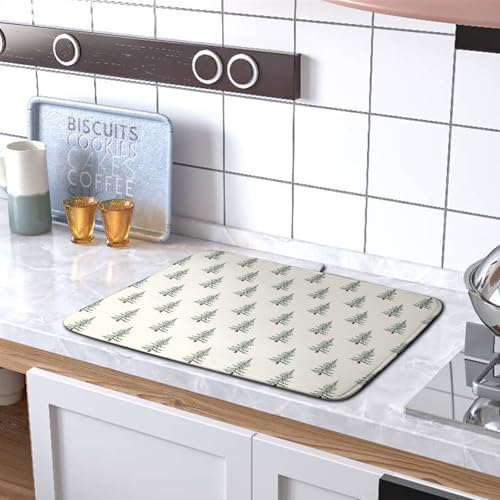 Christmas Tree Dish Drying Mat Winter Xmas Holiday Drying Mats Microfiber Absorbent Dishes Drying Pad Reusable Washable Kitchen Countertop Protector Dish Drainer Rack Mat 18x24 Inch - Image 5