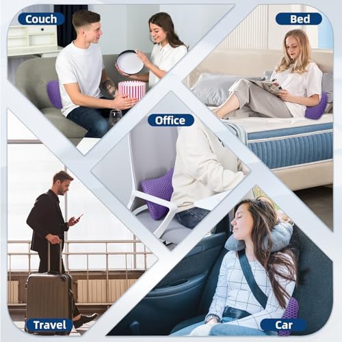 Lumbar Pillow, Memory Foam Lumbar Support Pillow for Office Chair and Car Seat, Ergonomic Streamline Back Pillow for Lower Back Pain Relief, Back Support Pillow for Sitting, Driving, Traveling - Image 7