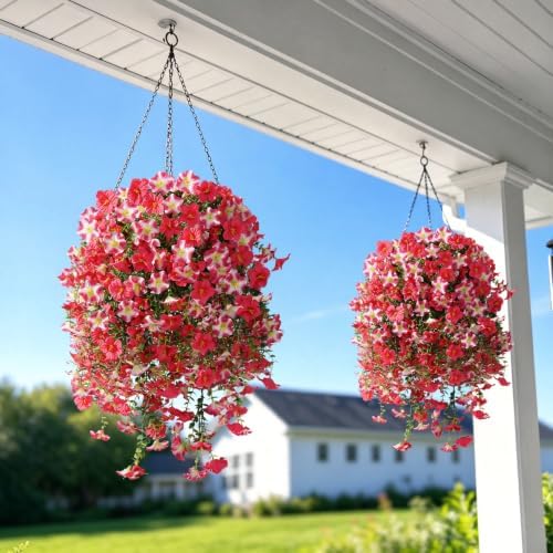 Artificial Flowers for Outdoors Decor, Faux Plants Fake Silk, 2PCS - Image 5