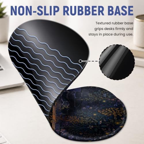 Ergonomic Mouse Pad with Wrist Rest, Gel Wrist Support, Starlit Cat - Image 5