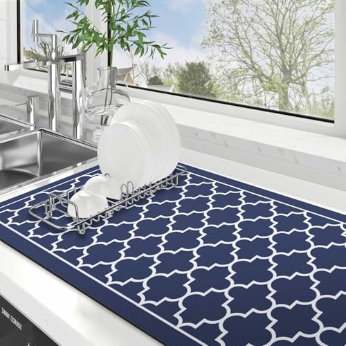 Dish Drying Mat Absorbent Dish Drying Mats for Kitchen Counter 18"x 36" by WiseLife