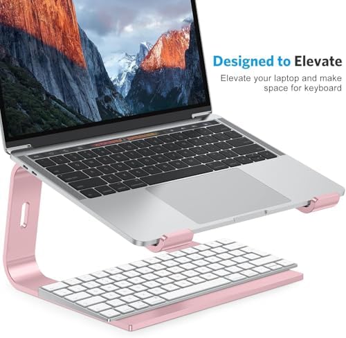 OMOTON Laptop Stand, Detachable Mount for MacBook Air/Pro Dell HP Rose Gold - Image 4