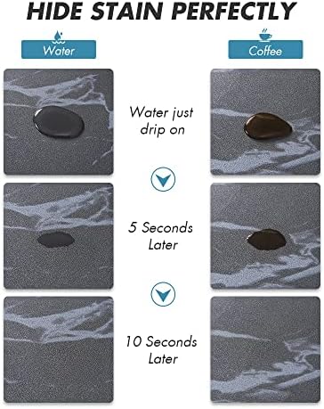 AMOAMI-Coffee Mat Hide Stain Rubber Backed Absorbent Dish Drying Mat for Kitchen Counter-Coffee Bar Accessories Fit Under Maker Machine Pot Espresso Machine Dish Rack 16"x24" - Image 2