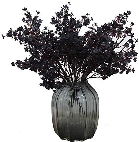 JAKY-Global Babys Breath Fabric Cloth Artificial Flowers 6 Bundle European Fake Silk Plants Decor Wedding Party Decoration Bouquets Real Touch DIY Home Garden (Black-6pcs) by JAKY-Global