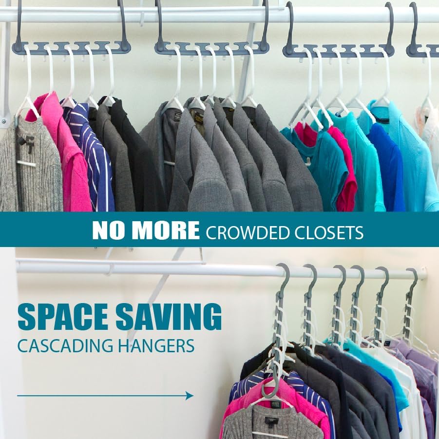 Wonder Hanger Max Space Saving Closet Hangers, 10-Pack, 360° Swivel, Grey - Image 6