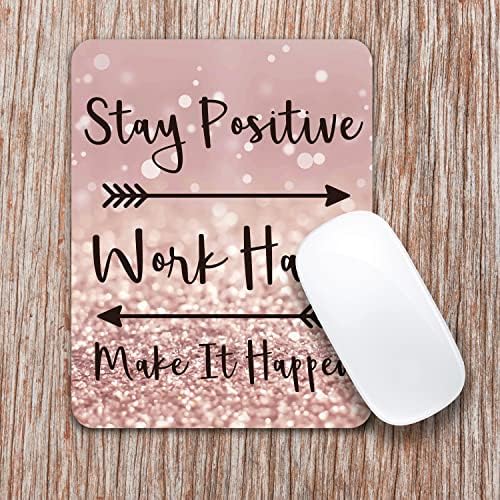 Audimi Small Mouse Pad 6 x 8 Inch, Mini Mouse Pad Thick for Laptop Wireless Mouse Home Office Travel, Portable & Washable (Stay Positive) - Image 5