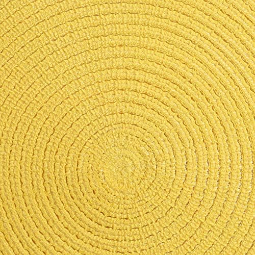 SHACOS Round Braided Placemats Set of 6 Kitchen Place Mats 15 inch Round Table Mats for Dining Tables Washable (Yellow, 6) - Image 4