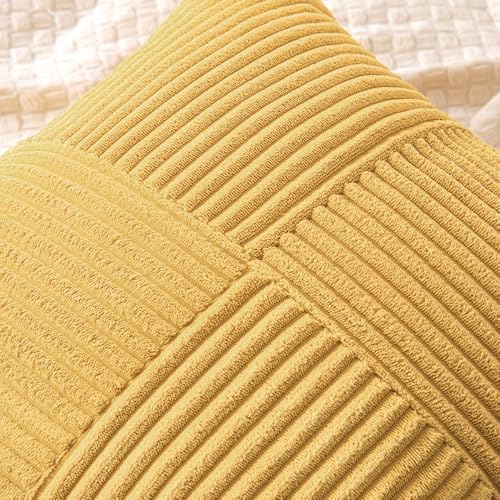 MIULEE Golden Mustard Decorative Lumbar Throw Pillow Covers 12x20 in 2 Pack - Image 2