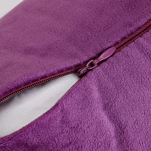 NiNi ALL Purple Velvet Throw Pillow Covers 26x26 Pack of 2 Decorative Couch - Image 4