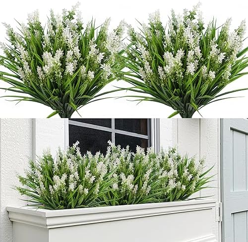 RECUTMS Artificial Plant & Flower for Outside White Artificial Flower by RECUTMS