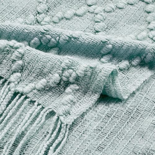 BOURINA Auqa Throw Blanket 50 x70 Inch Jacquard Throw Knitted Blanket - Image 6