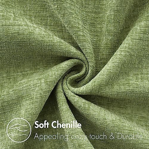 MIULEE Soft Chenille Euro Throw Pillow Covers Sage Green 24x24 Pack of 2 - Image 2