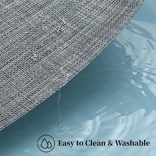 Leetaltree Linen Grey Placemats Set of 8 - Heat Resistant Non-Slip Place mats for Dining Table, Washable Durable PVC Vinyl Woven Table Mats（Linen Grey, 8） - Image 5