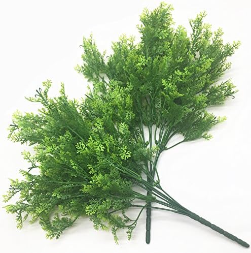 CATTREE Artificial Shrubs Bushes, Plastic Fern Leaves Simulation Faux Grass Realistic Fake Plants Wedding Indoor Outdoor Home Garden Verandah Kitchen Table Centerpieces Arrangements Decoration 4 pcs - Image 6