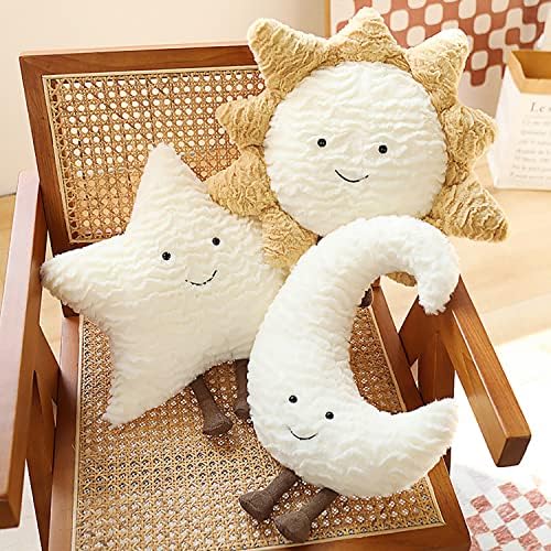 Moon Star Sun Pillow Sofa Cushion | Decorative Lumbar Support Pillow | Soft Plush Decorative Pillow (23inches, Moon) - Image 3