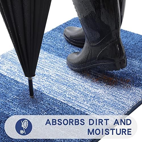 Kitinjoy Indoor Outdoor Door Mat, 54x24 Non-Slip Dirt Trapper Doormats - Image 2