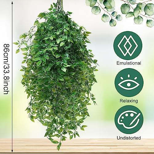Hoteam 12 Pcs Artificial Hanging Greenery Plants, Vine - Image 2