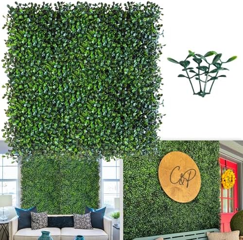 ODTORY Artificial Grass Wall Greenery Backdrop, 10X10 in 25P(17.5 sqft) by ODTORYHOME