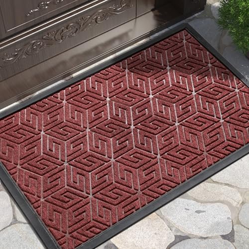 Yimobra Front Door Mat for Outside Entrance, Red, 29.5x17 by Yimobra