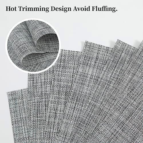 Leetaltree Linen Grey Placemats Set of 8 - Heat Resistant Non-Slip Place mats for Dining Table, Washable Durable PVC Vinyl Woven Table Mats（Linen Grey, 8） - Image 3