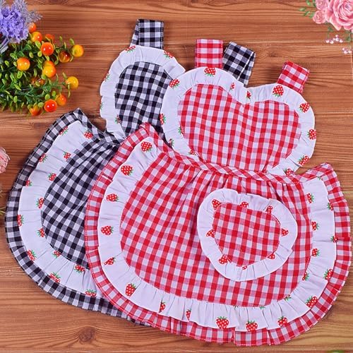 Love Potato Kids Aprons for Girls - Cute Gingham Apron with Pocket - Toddler Girl's Apron for Ages 1-3 Years - Image 5
