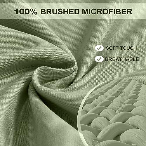 FreshCulture Queen Fitted Sheet Only - Hotel Quality Ultra Soft & Breathable Brushed Microfiber Fitted Sheet with 21 Inch Deep Pockets - Fits Queen Size Bed (Sage Green) - Image 2