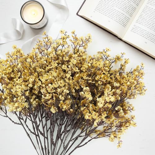 16Pcs Artificial Babys Breath Flowers Real Touch Gold Flowers Decoration - Image 6