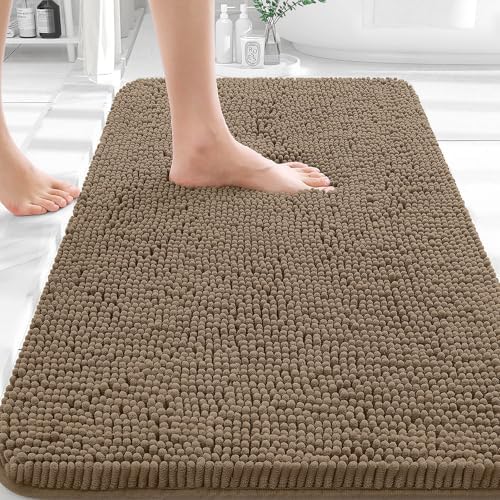 OLANLY Bathroom Rugs 35x24, Extra Soft Absorbent Chenille Bath Rugs by OLANLY