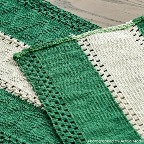 Artoid Mode Emerald Green Farmhouse Woven Table Runner 12x90 Inch - Image 5