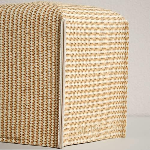 OLETHA Square Tissue Box Cover, Desk Decor, Rattan Embossing, 2 Pack - Image 4