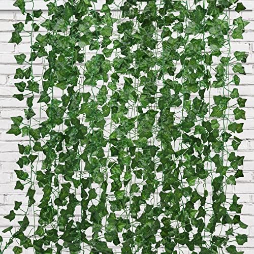 RECUTMS Fake Vines 24 Pack 173 FT Artificial Ivy Leaves Wall Decor Leaf Plants Greenery Garland Hanging Plant Vine Fake Leaf Vines for Room Garden Office Wedding Wall Decor by RECUTMS