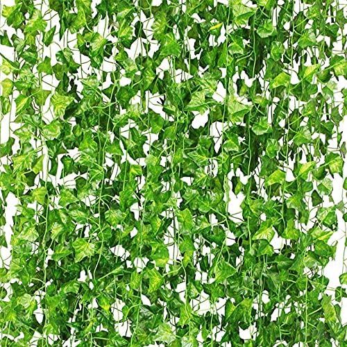 CQURE 36 Pack 252Ft Artificial Ivy Garland, Fake Vines Leaf Garland Green Leaves Fake Plants Hanging Vines Plant Greenery Garland for Bedroom Wedding Party Garden Wall Room Decor by CQURE