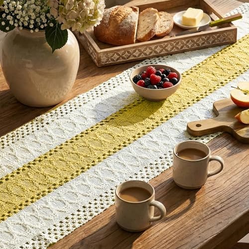 Artoid Mode Yellow Farmhouse Rustic Table Runner 12x48 Inch - Image 3