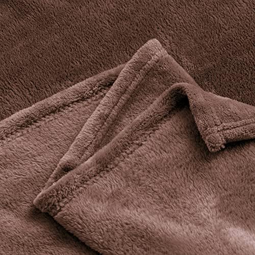BEDELITE Fleece Blanket Soft Plush King Size Bed Blanket Brown 108"x90" - Image 6