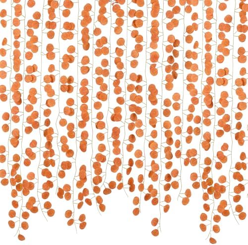 DearHouse 86 Feet 12 Strands Artificial Eucalyptus Leaf Plants Fall Garland Vine Hanging Eucalyptus Garland Thanksgiving Decor for Home Kitchen Wedding Wall Decor by DearHouse