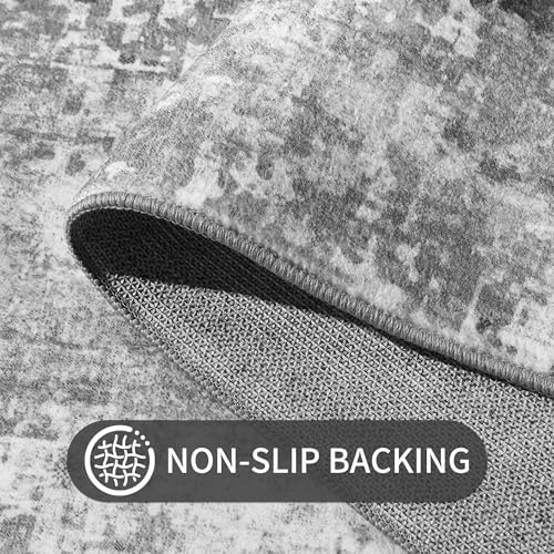 Ompaa 2x6 Rug Runners for Hallways Kitchen Runner Rug Non Slip Washable Grey Long Runner Rugs with Rubber Backing Soft Abstract Carpet Runner for Hallways, Kitchen, Bedroom, Bathroom, Entryway - Image 6