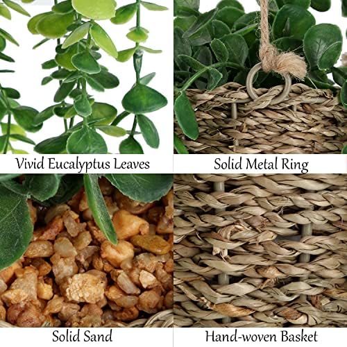 Nisoger Artificial Hanging Plants with Basket for Indoor Outdoor Decor - Image 3
