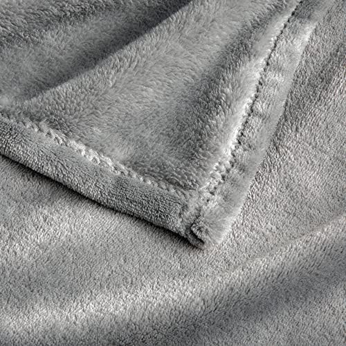 BEDELITE Fleece Blanket Soft Plush Oversized Bed Blanket Grey 120"x120" - Image 5