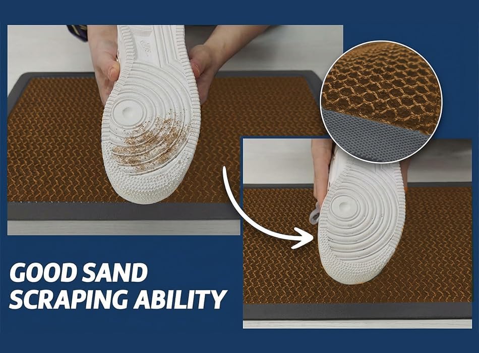 Muddy Mat® Meshy Mat Door Mat Heavy-Duty Quick-Dry Floor Mat, Sand & Dirt Trapper for Indoor & Outdoor, Ideal for Entrance, Mudrooms,Patios & Garages,Low-Profile,Non-Slip,Washable– Orange 23"x35"x0.4" - Image 4