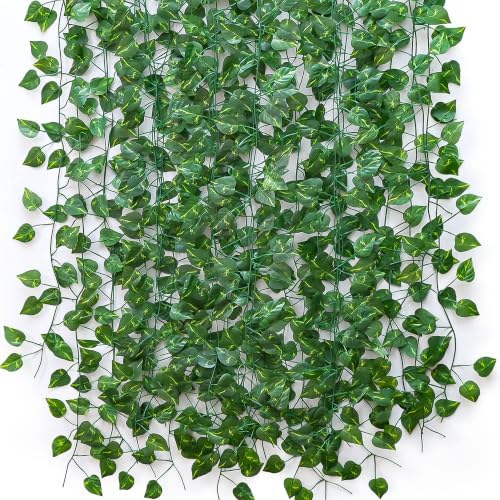 54 Pack 405ft Fake Vines Hanging Greenery Garland, Faux Leaves Plants, Artificial Ivy Vines for Bedroom Wall Decor, Garden & Outdoor Wall Decoration by Unknown