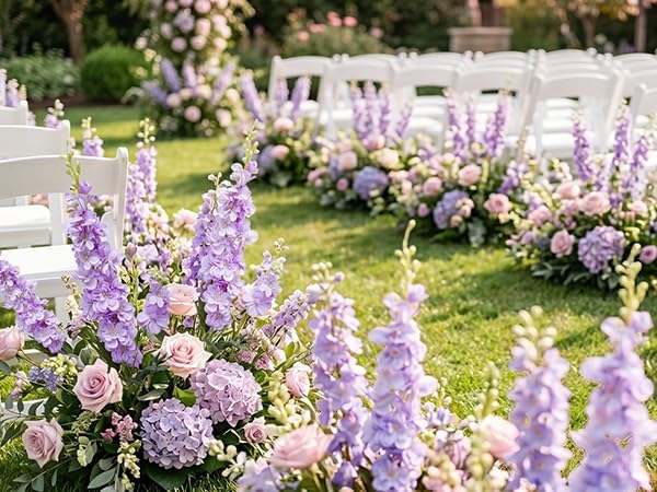 16Pcs Purple Delphinium Artificial Flowers 33.5'' Long Stem Larkspur Flower - Image 2