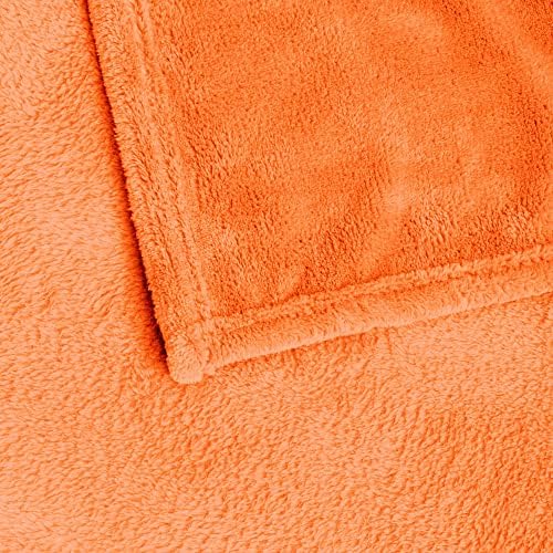 BEDELITE Orange Throw Blanket for Couch & Bed, Luxury Plush Cozy Fleece Blanket 50" x 60", Soft Lightweight Fall Throw Blanket for Home Furnishing - Image 6