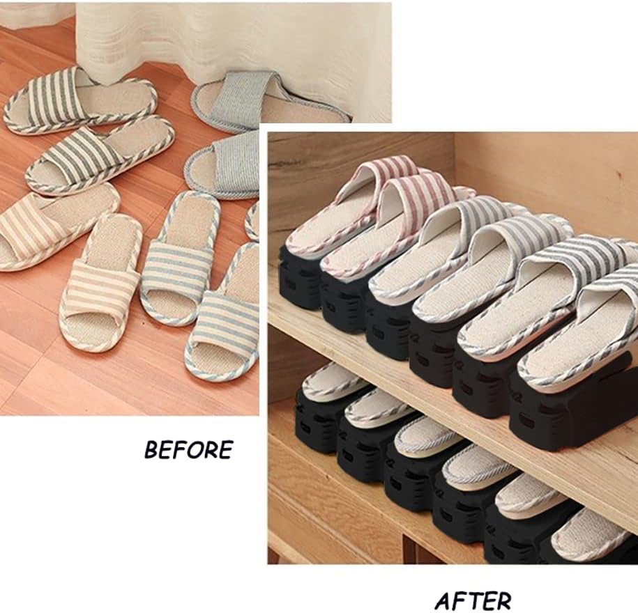 Soerreo Shoe Slot Storage Box Adjustable Shoe Rack Save Space Suitable for High Low Heels, Sneakers and Sandals (10 Piece Set) - Image 7