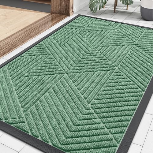 Smiry Front Door Mat Outside Entrance, Low Profile Rubber Doormat, 35x23 by Smiry