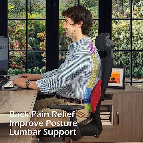 2Pack Inflatable Lumbar Support Pillow for Office Chair and Car Seat, Back Support Cushion with Air Pump for Reducing Lower Back Pain - Image 6