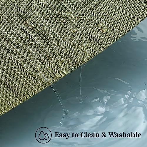 Leetaltree Pea Green Placemats Set of 8 - Heat Resistant Non-Slip Place mats for Dining Table, Washable Durable PVC Vinyl Woven Table Mats（Pea Green, 8） - Image 5
